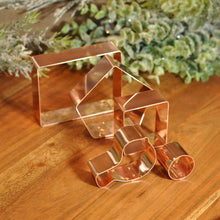 Load image into Gallery viewer, Small Gingerbread Bird House 5 Piece Copper Cookie Cutter Set - Luxury Gift
